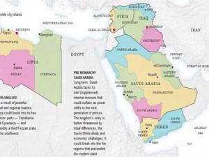 نيويورك تايمز تنشر خريطة لتقسيم 5 دول شرق أوسطية إلى 14 دويلة